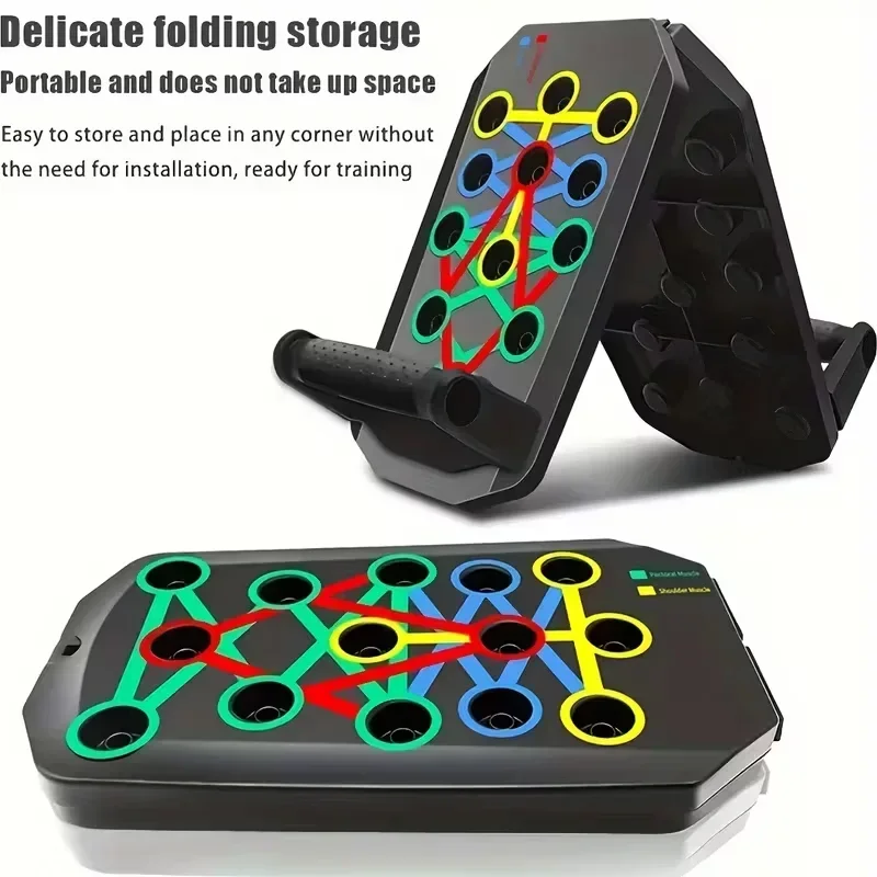 Push Up Board Foldable Multi Function - مجموعة ألواح تمارين الضغط، قابلة للحمل،