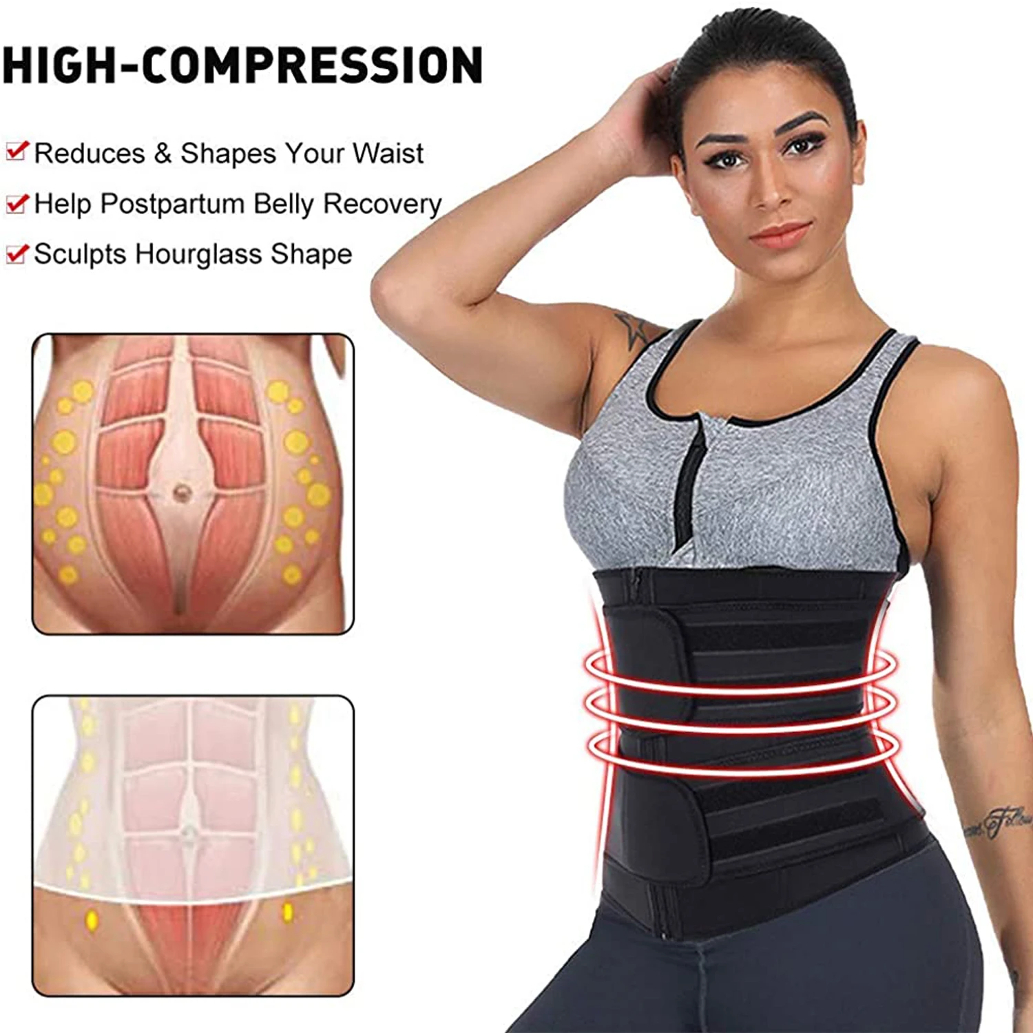 Sweat Waist Trainer Belt Neoprene - Neopren مدرب الخصر تجريب المتقلب حزام