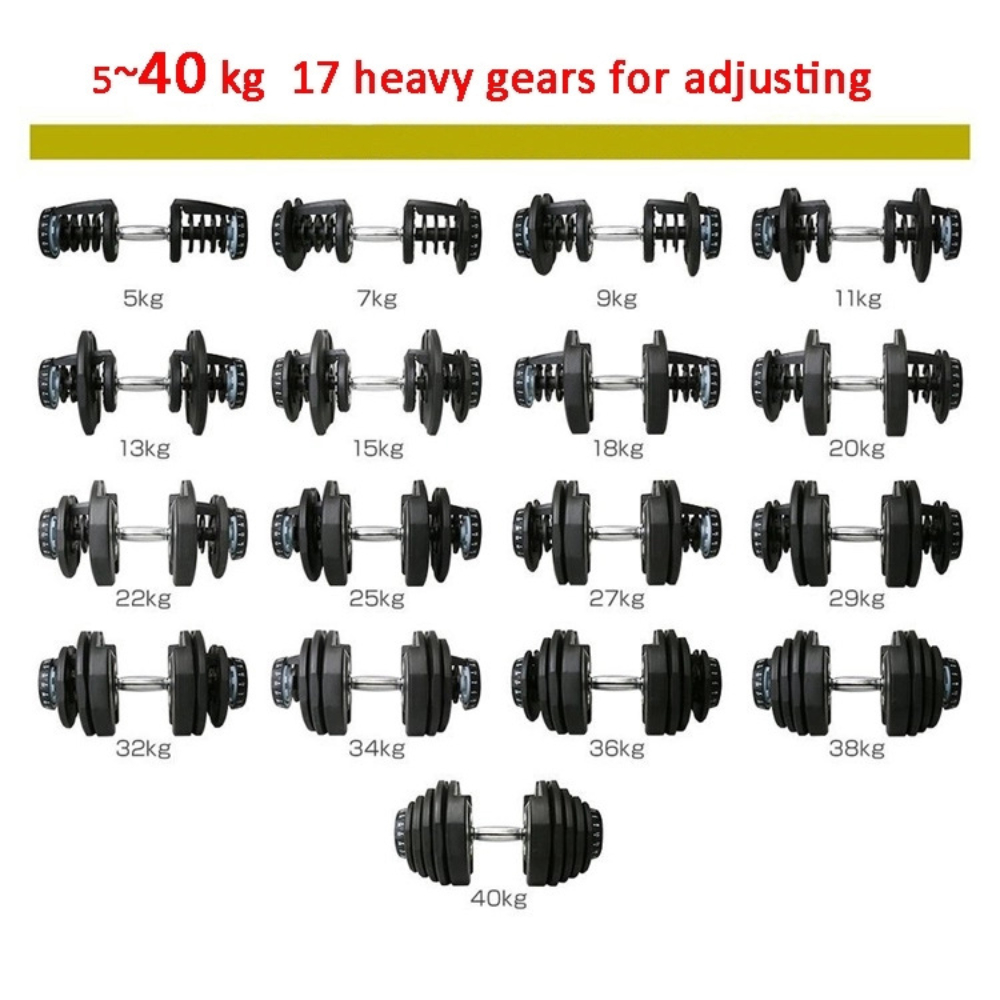 مجموعة دمبلز تجارية قابلة للتع - مراجعة Adjustable Dumbbell Pair 40Kg وسعره