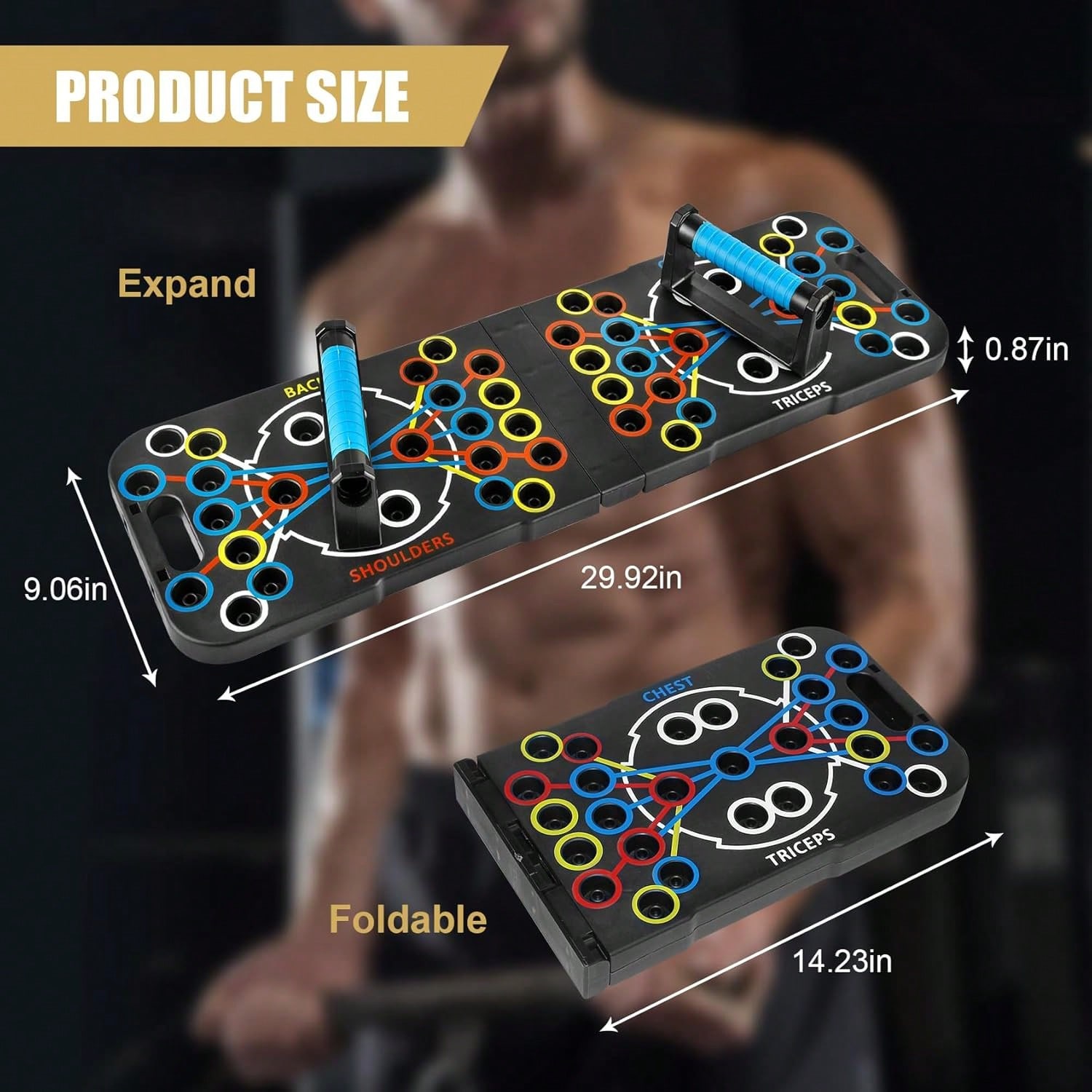 نظام لوح تمارين الضغط القابل ل - مراجعة Push Up Board Foldable Multi Function وسعره