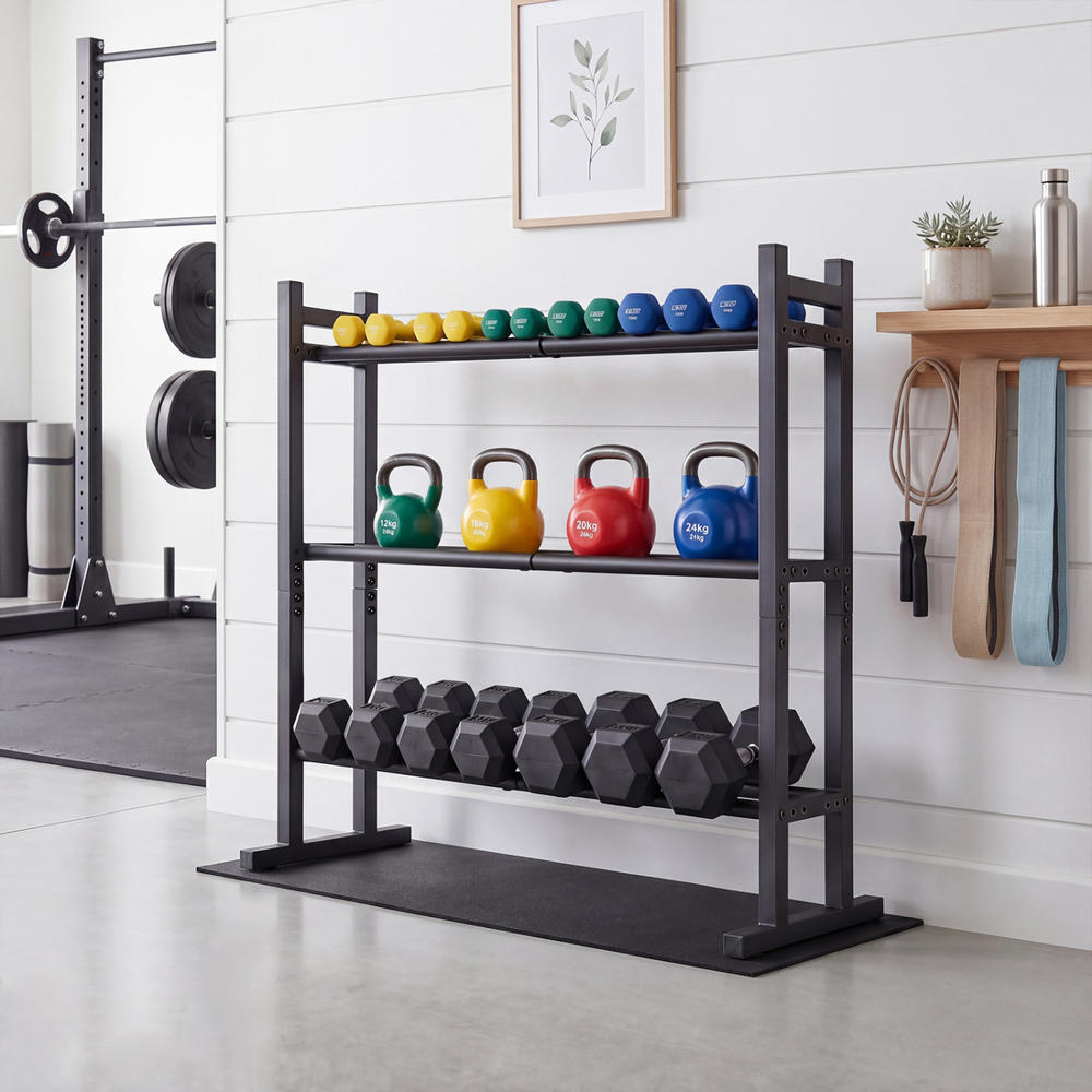 حامل أثقال ثلاثي الطبقات شديد  - مراجعة Fitness Equipment وسعره