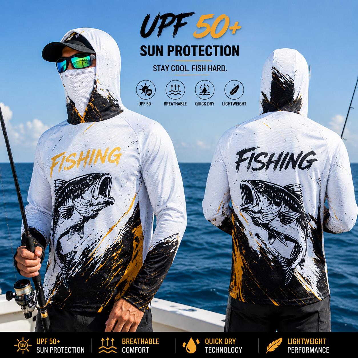 هودي صيد للرجال سريع الجفاف وق - مراجعة Fishing وسعره